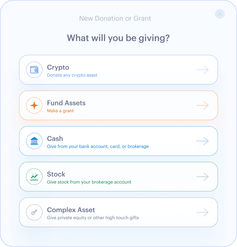 Donation Options Modal